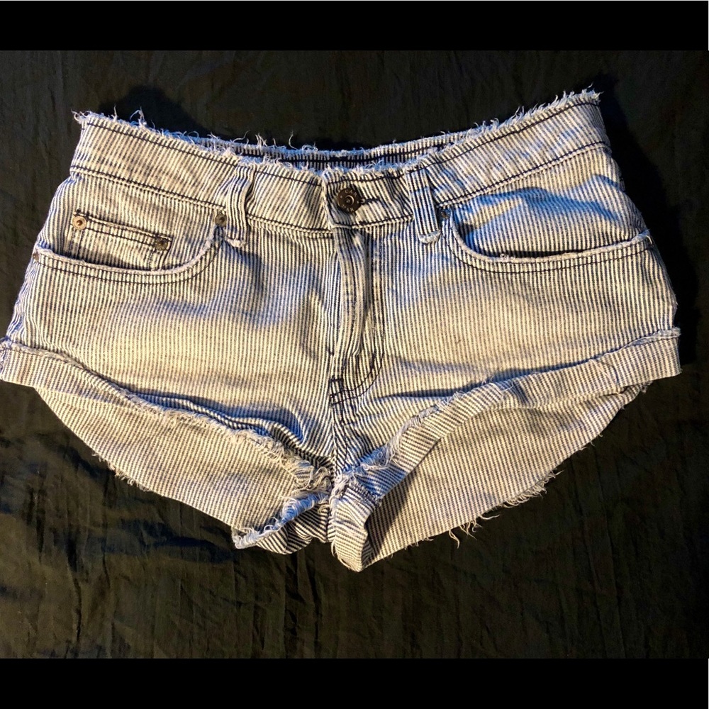 CARMAR Striped Jean Shorts